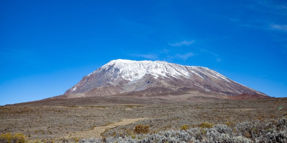 Snow on top of Mount Kilimanjaro. Tanzania.